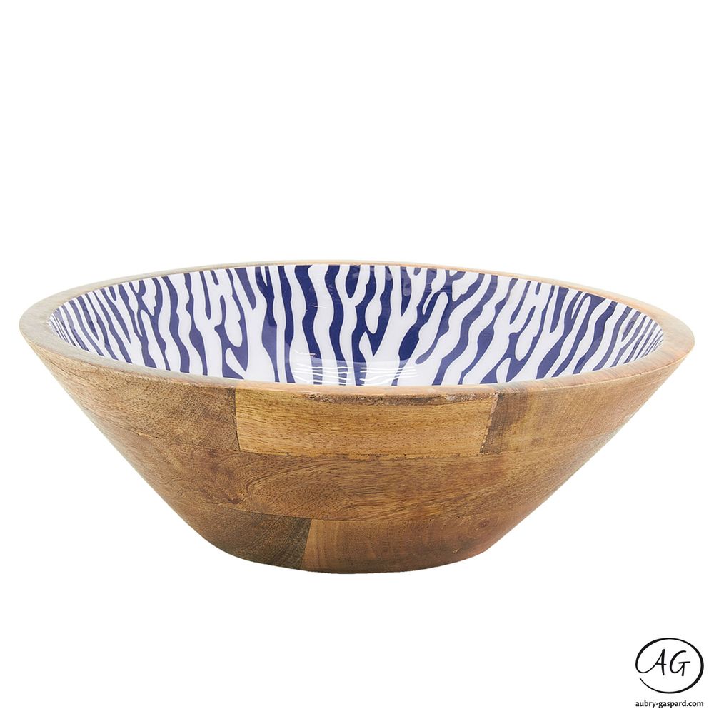 Platter and bowls - Mango tree and blue resin basket - AUBRY GASPARD