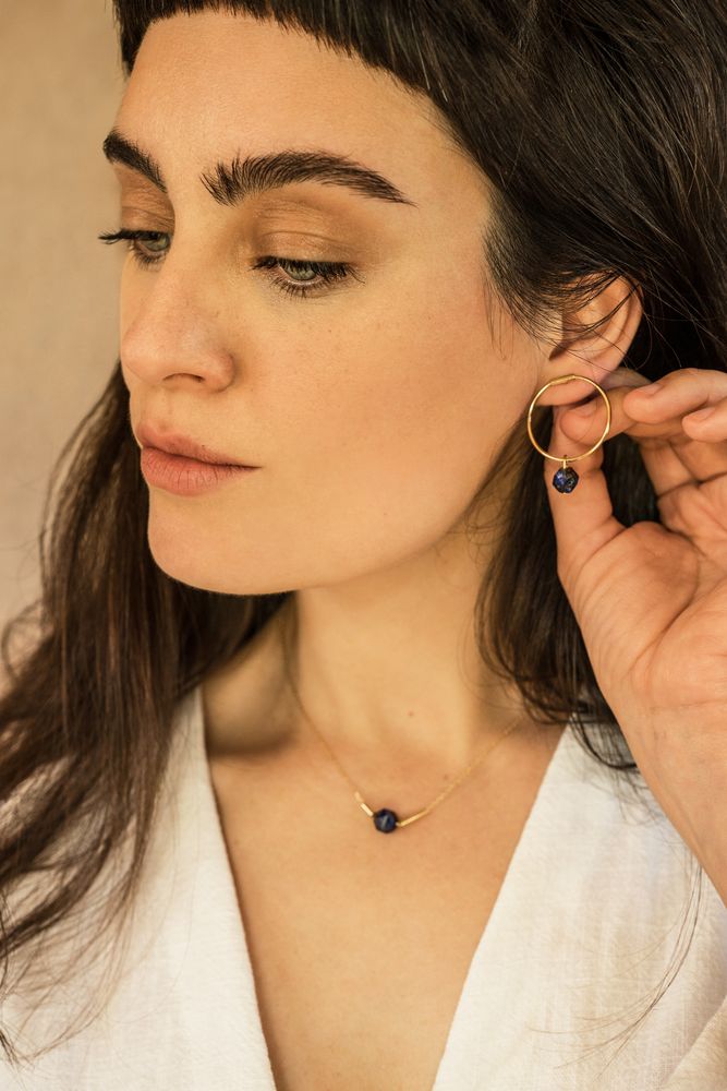 Bijoux - Boucles d'oreilles Lapiz Lazuli. - ESSYELLO