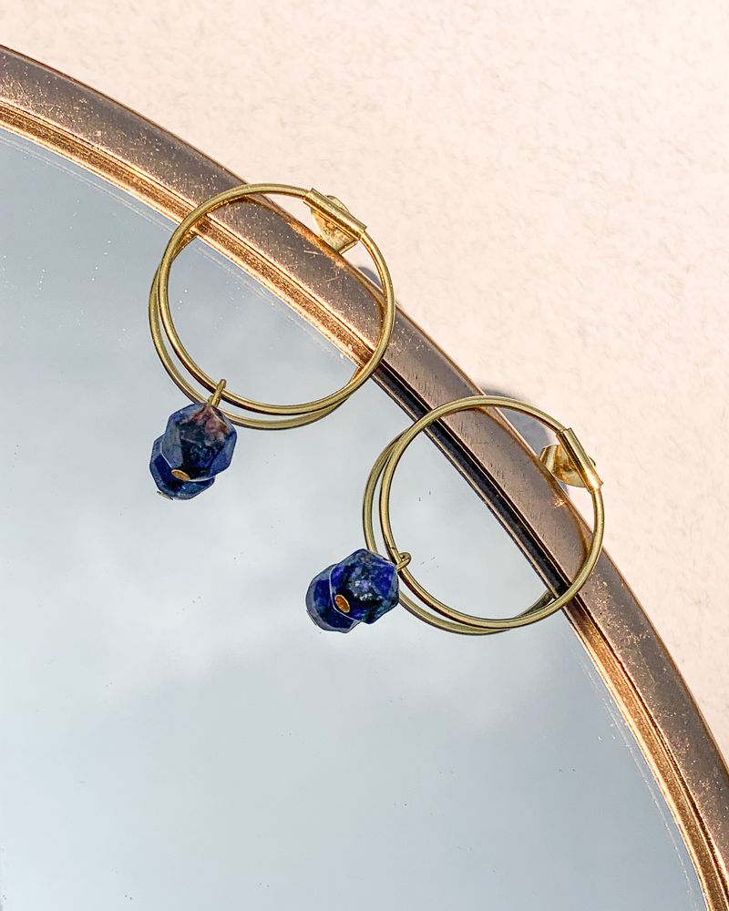 Bijoux - Boucles d'oreilles Lapiz Lazuli. - ESSYELLO