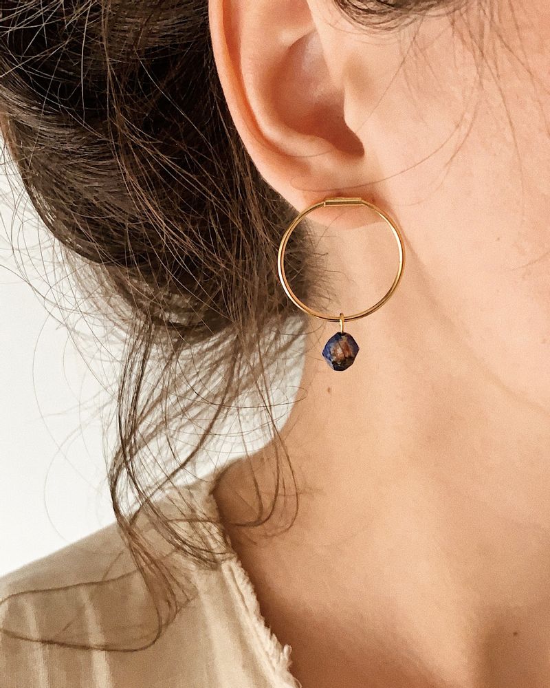 Bijoux - Boucles d'oreilles Lapiz Lazuli. - ESSYELLO