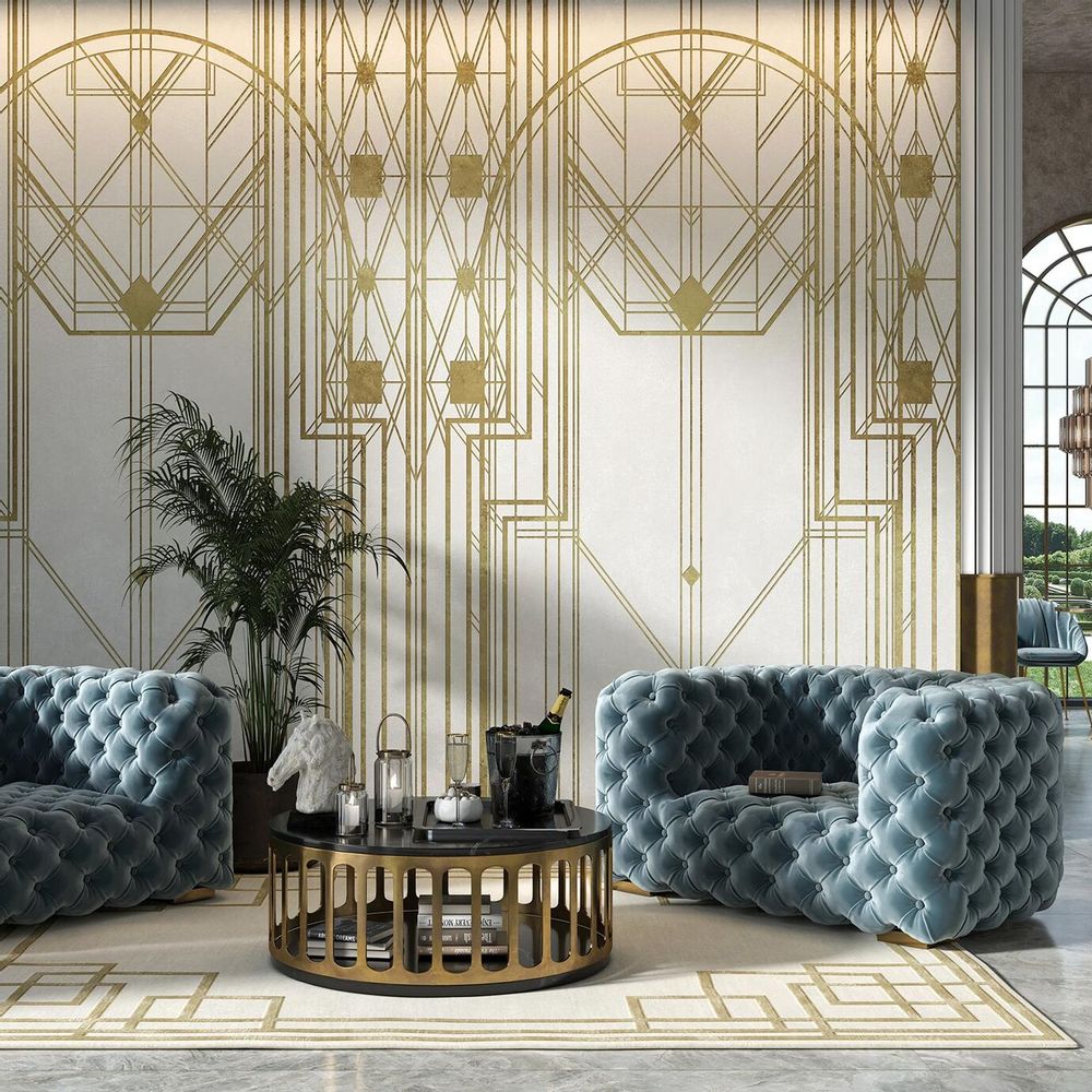 Decorative objects - Jay Geometric Art Nouveau Wallpaper - LA MAISON MURAEM