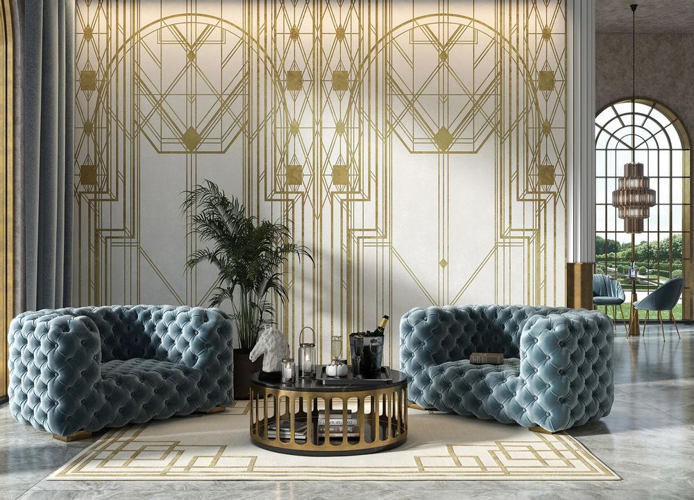 Decorative objects - Jay Geometric Art Nouveau Wallpaper - LA MAISON MURAEM