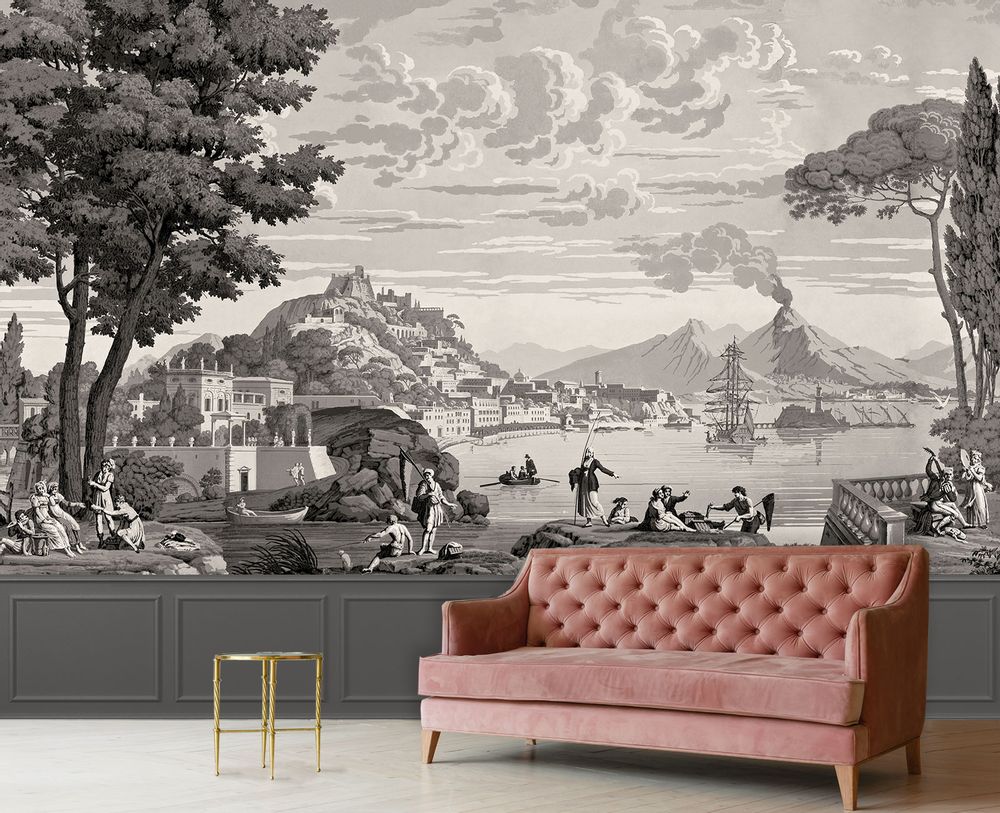 Autres décorations murales - Papier peint panoramique VUES D'ITALIE Monochrome - LE GRAND SIÈCLE