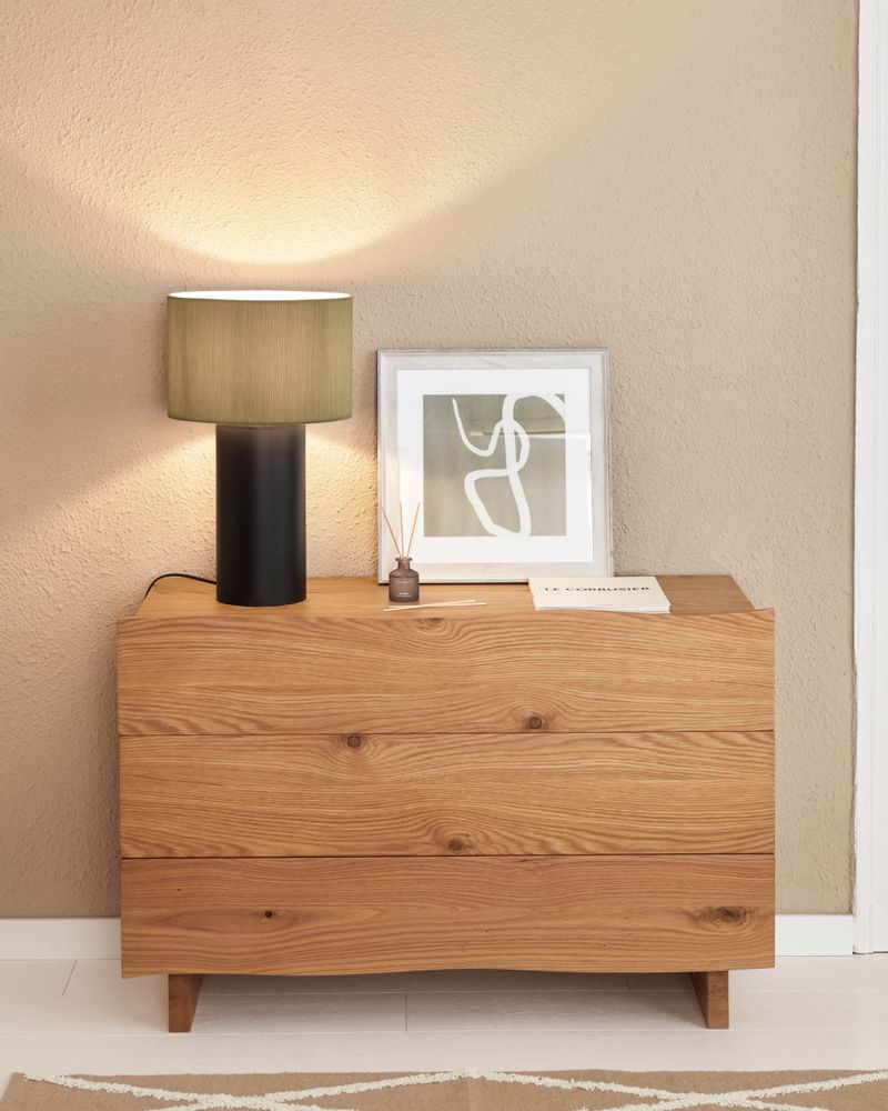 Commodes - Commode 3 tiroirs Rasha en contreplaqué de chêne finition naturelle 104 x 73 cm - KAVE HOME