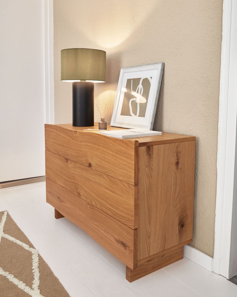 Commodes - Commode 3 tiroirs Rasha en contreplaqué de chêne finition naturelle 104 x 73 cm - KAVE HOME