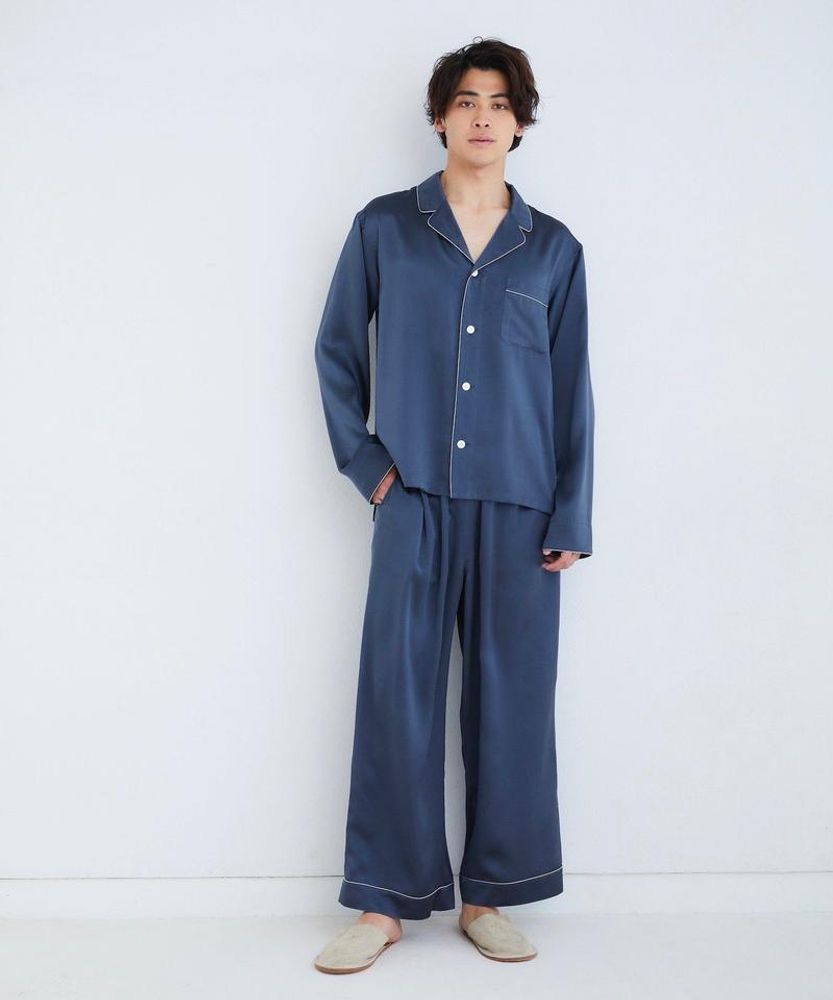 Homewear - Silk Pajama Shirt Premium Charcoal  - FOO TOKYO