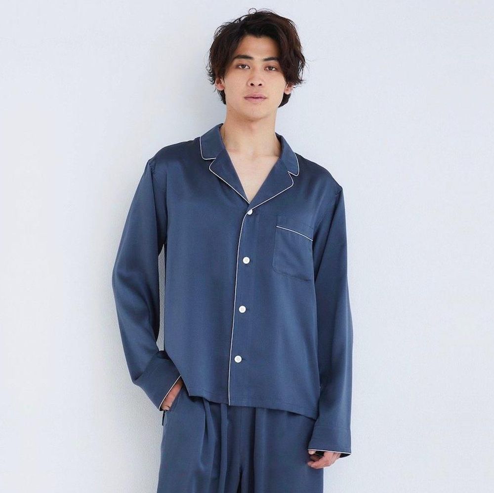 Homewear - Silk Pajama Shirt Premium Charcoal  - FOO TOKYO