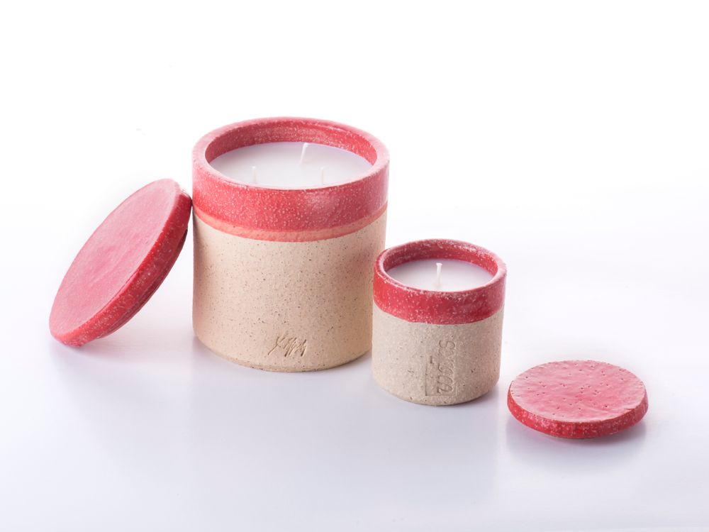 Objets de décoration - Grandes bougies parfumées en Stoneware Naturel - WAKS CANDLES
