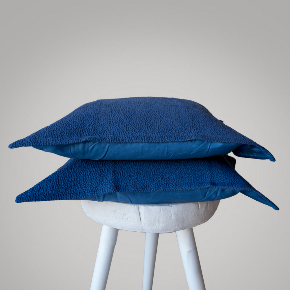 Linge de lit - Jet De Lit - Couette 100 % Coton bleu marine pour la literie - VIDDA ROYALLE