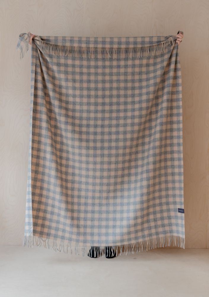 Throw blankets - Lambswool Gingham Blankets - THE TARTAN BLANKET CO.