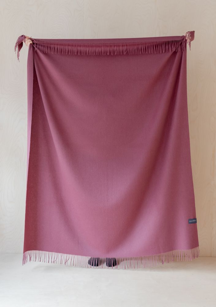 Throw blankets - Lambswool Blanket in Mulberry - THE TARTAN BLANKET CO.