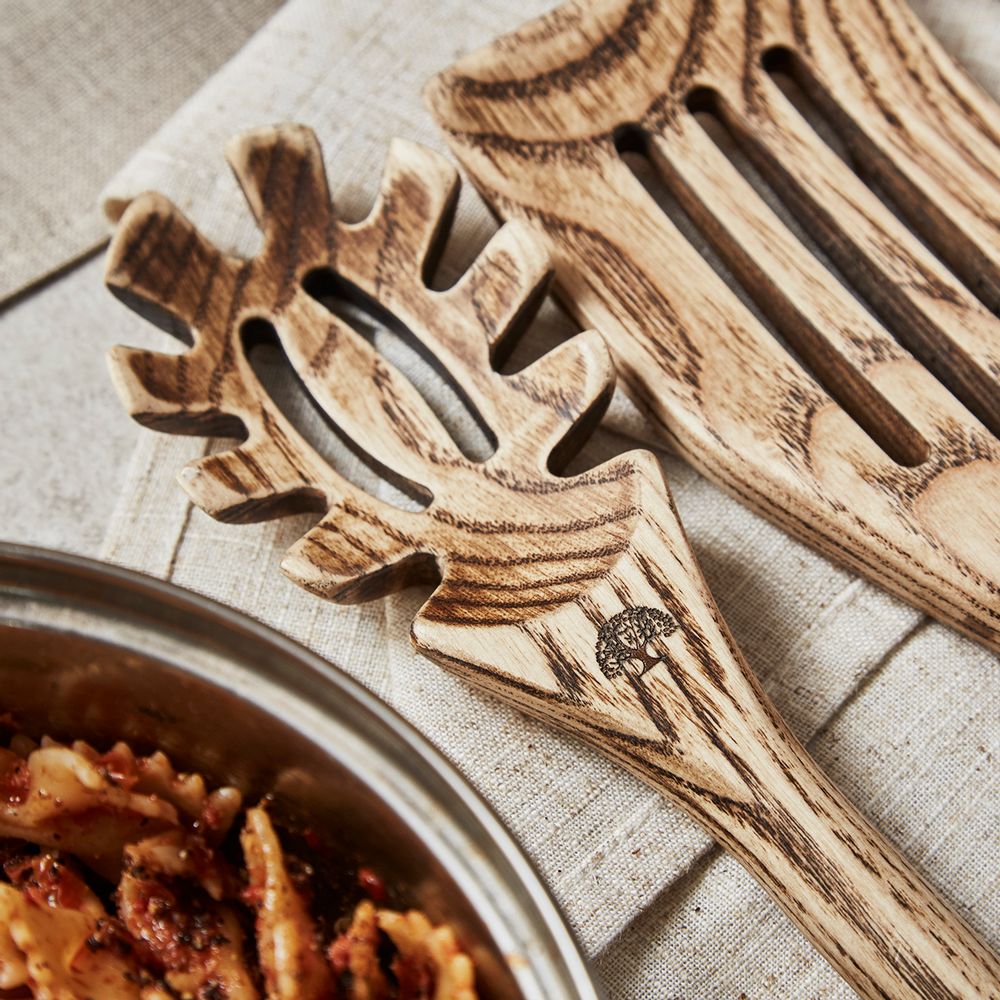 Kitchen utensils - Barbary & Oak Hoxton 5 Piece Ash Wood Utensil Set with Storage Holder - RKW LTD - BARBARY & OAK