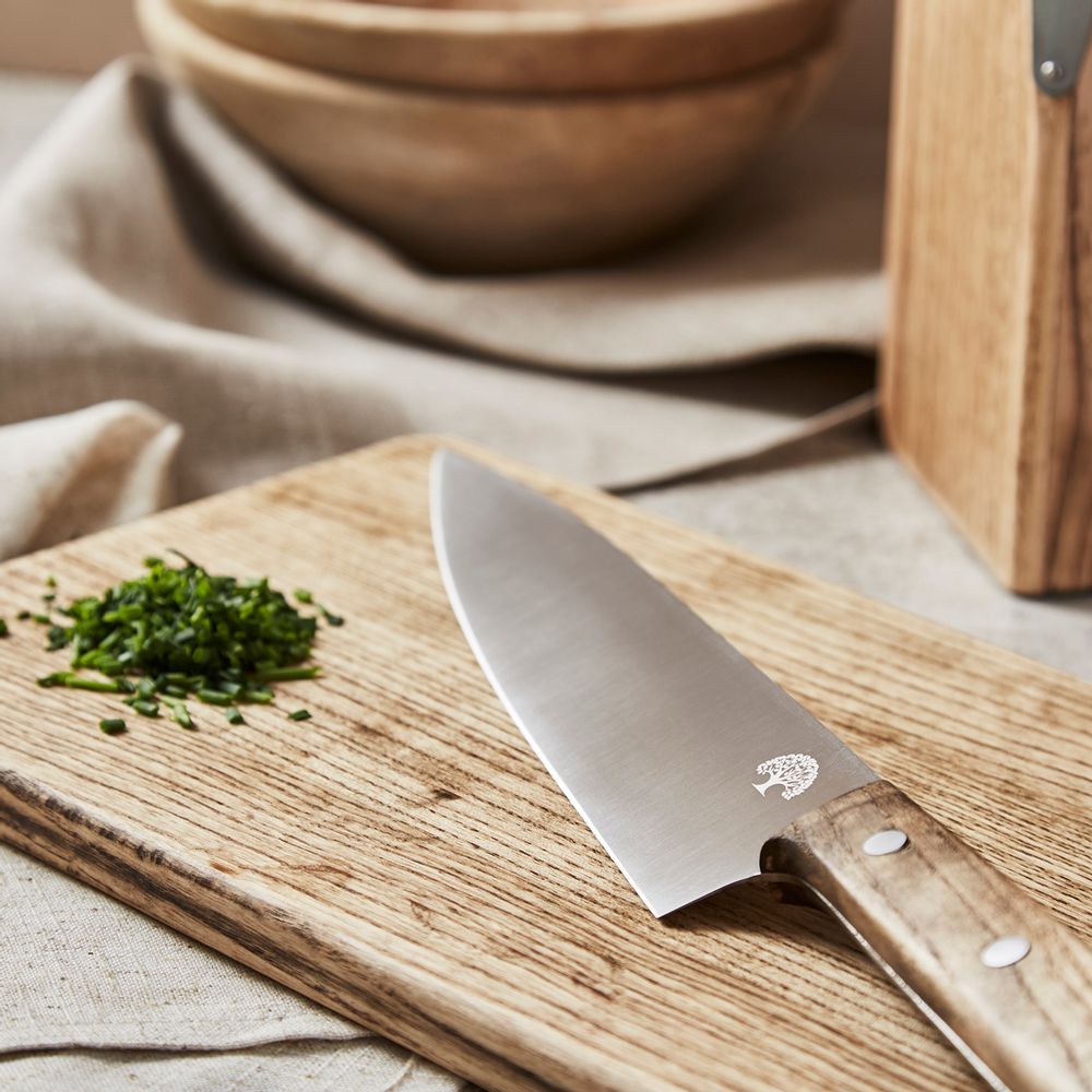 Kitchen utensils - Barbary & Oak Hoxton Ash Wood Knife Set with Block - RKW LTD - BARBARY & OAK