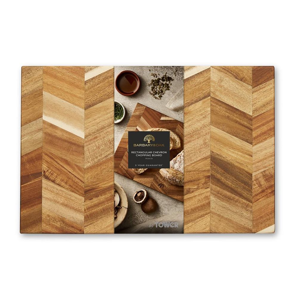 Couverts & ustensiles de cuisine - Planche à découper rectangulaire Barbary & Oak Chevron Acacia - RKW LTD - BARBARY & OAK