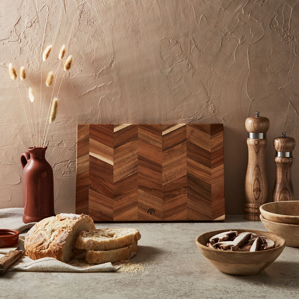 Couverts & ustensiles de cuisine - Planche à découper rectangulaire Barbary & Oak Chevron Acacia - RKW LTD - BARBARY & OAK