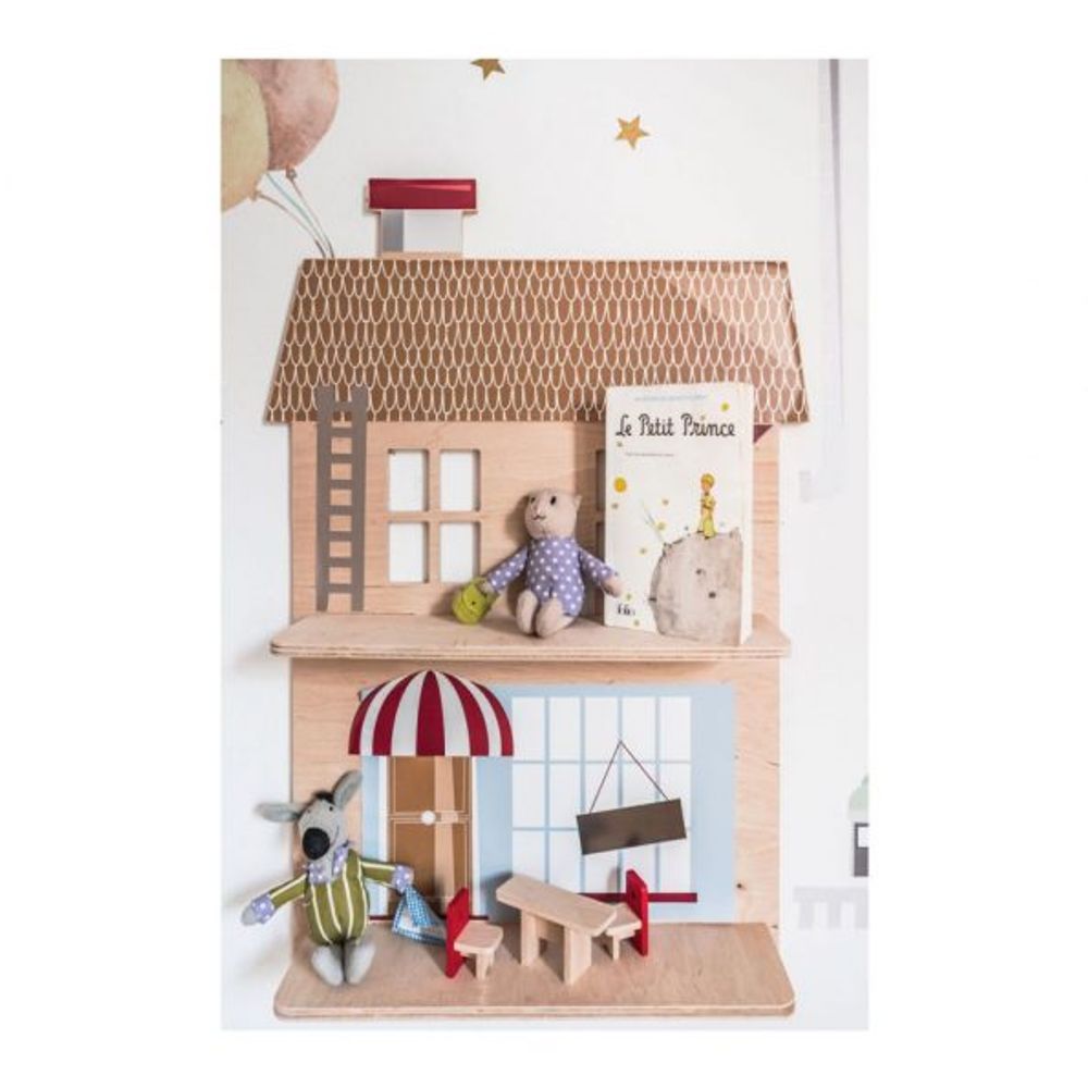 Objets déco enfant - Vive La France ! Étagère en contreplaqué avec autocollants DEKORNIK - DEKORNIK