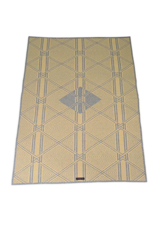 Plaids - Le Plaid Signature Recyclé - Paille / Gris Clair - LA MAISON DE LA MAILLE