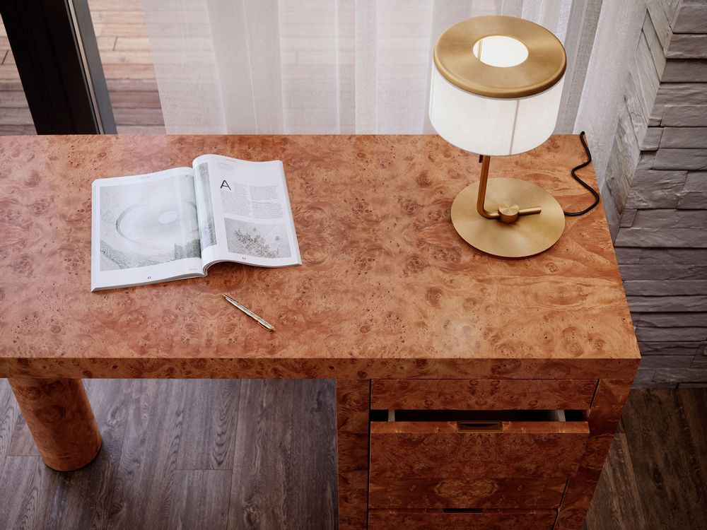 Desks - Chestnut Burl desk - ITALIANELEMENTS