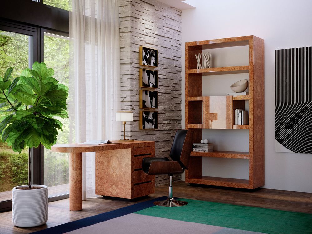Desks - Chestnut Burl desk - ITALIANELEMENTS