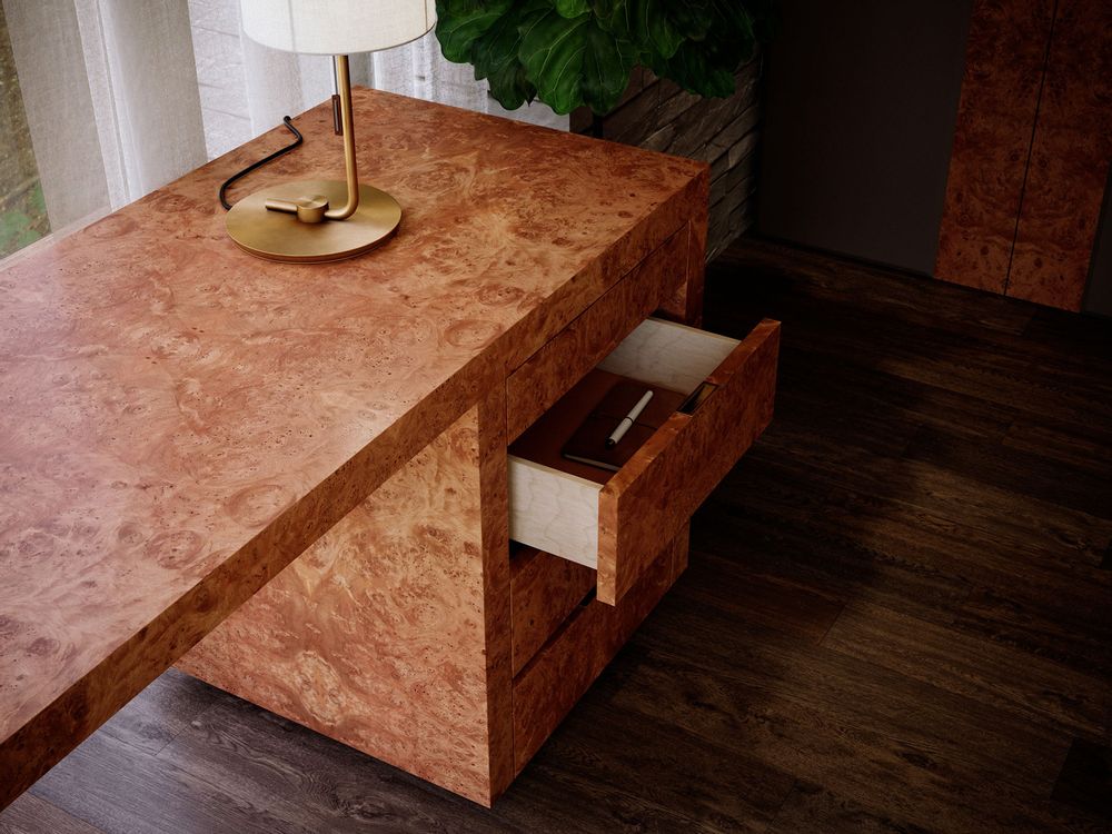 Desks - Chestnut Burl desk - ITALIANELEMENTS