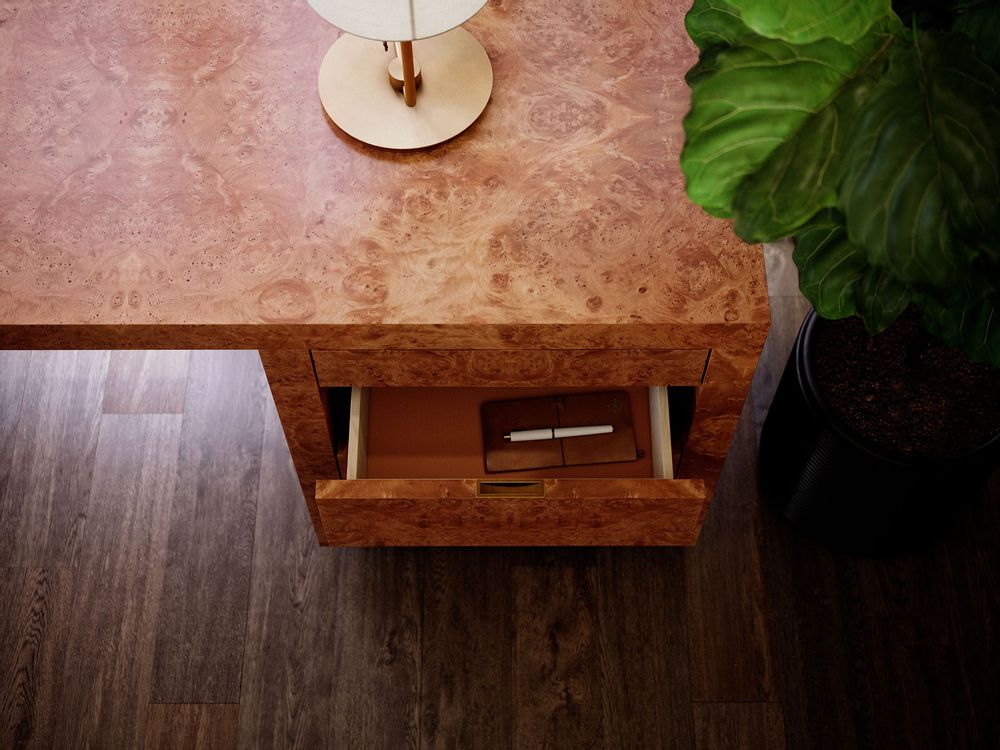 Desks - Chestnut Burl desk - ITALIANELEMENTS