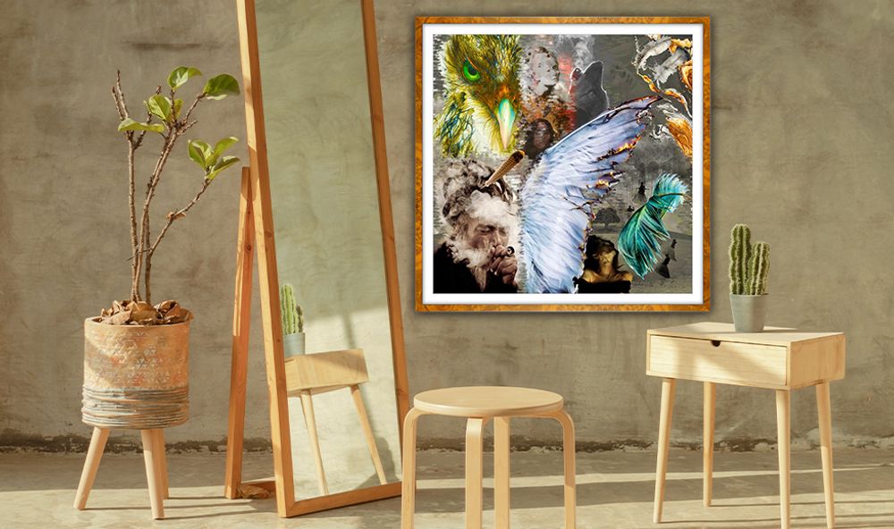 Fabric cushions - “VOLUBILE” Collage Limited Edition - L'ATELIER D'ANGES HEUREUX