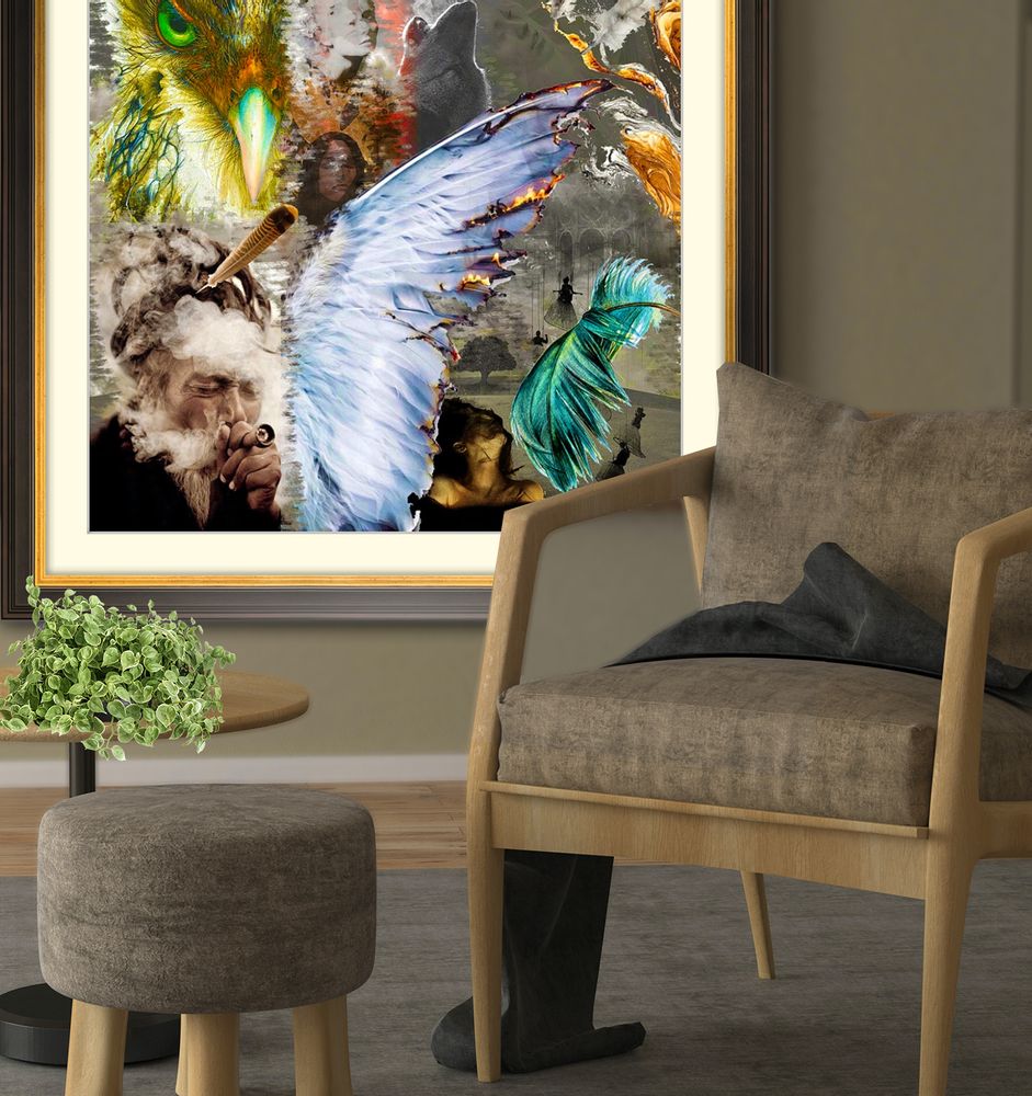 Fabric cushions - “VOLUBILE” Collage Limited Edition - L'ATELIER D'ANGES HEUREUX