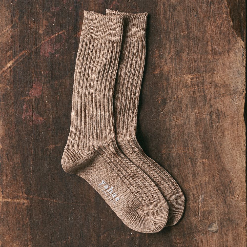 Chaussettes - CHAUSSETTES JAPONAISES CÔTELÉES YAK EN COTON BIOLOGIQUE - YAHAE