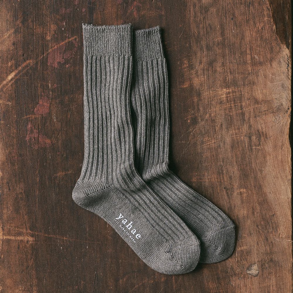Chaussettes - CHAUSSETTES JAPONAISES CÔTELÉES YAK EN COTON BIOLOGIQUE - YAHAE