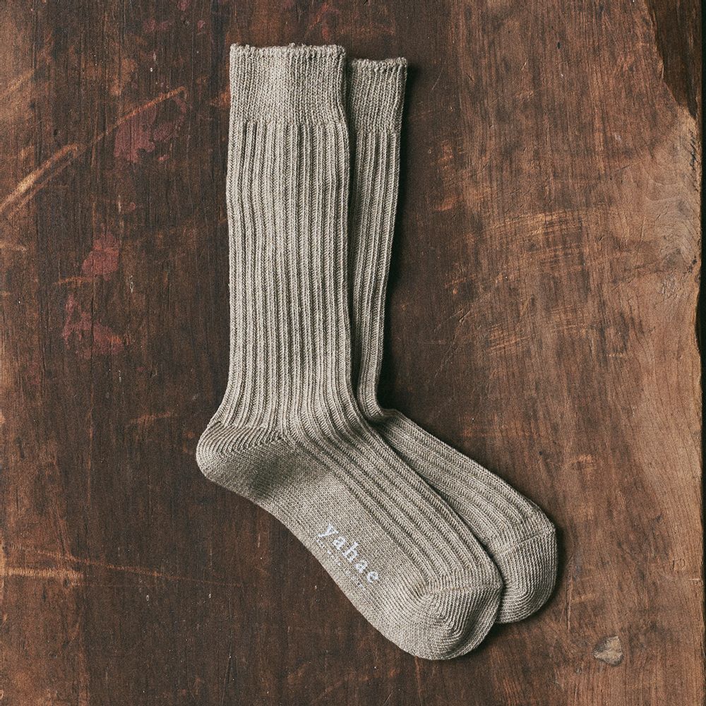 Chaussettes - CHAUSSETTES JAPONAISES CÔTELÉES YAK EN COTON BIOLOGIQUE - YAHAE