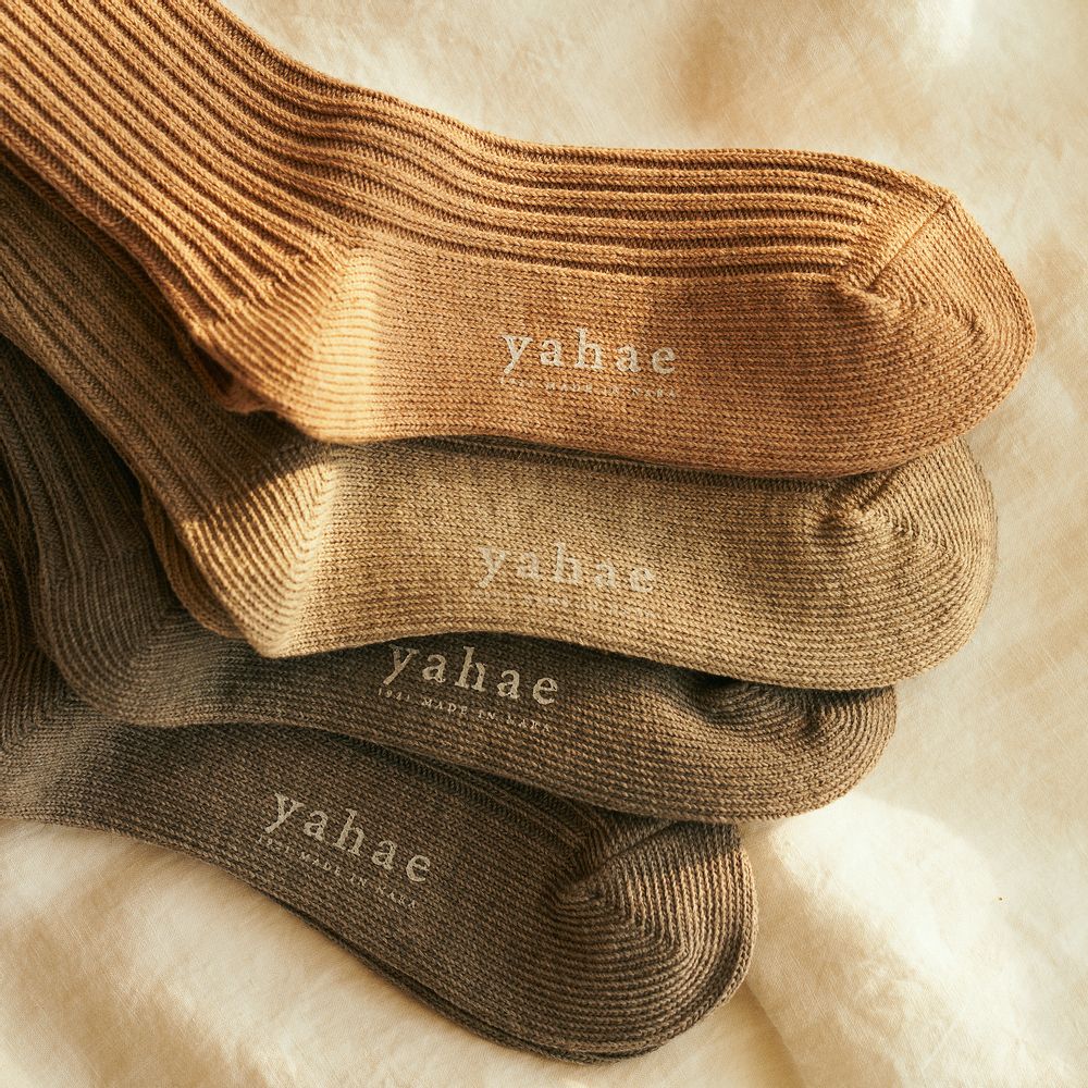 Chaussettes - CHAUSSETTES JAPONAISES CÔTELÉES YAK EN COTON BIOLOGIQUE - YAHAE