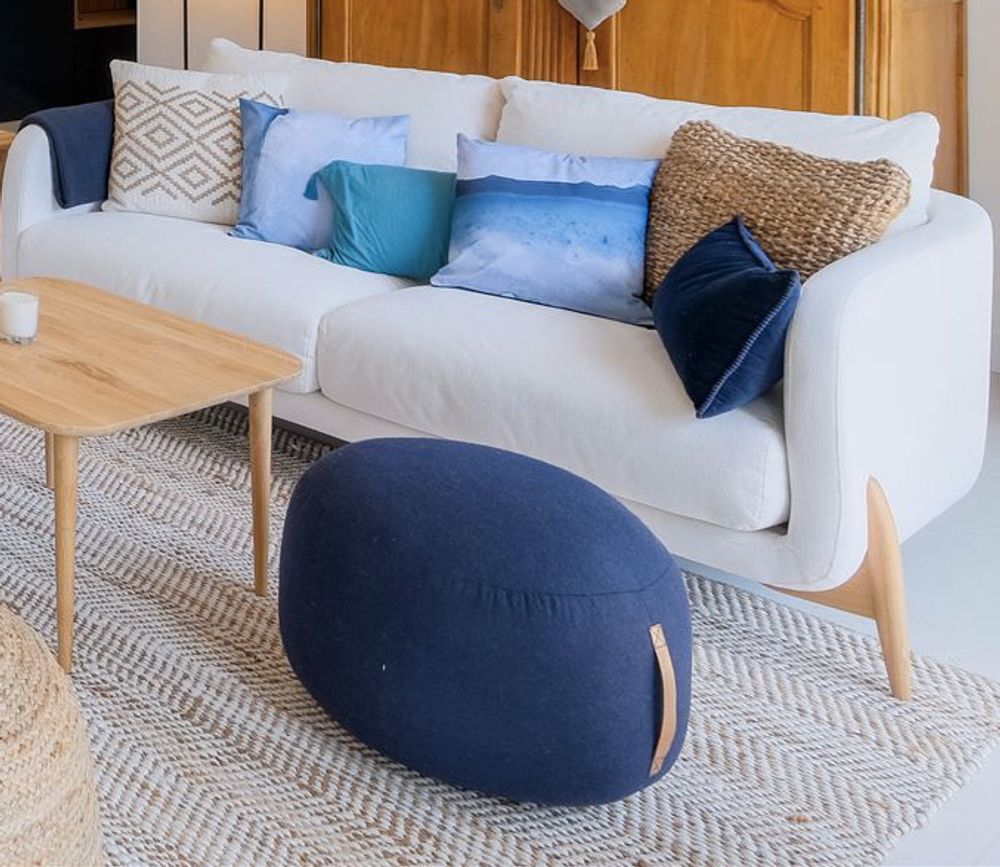 Fabric cushions - CUSTOMIZED CUSHION “Indigo Earth” series - H'AUTEUR D'ENCRES