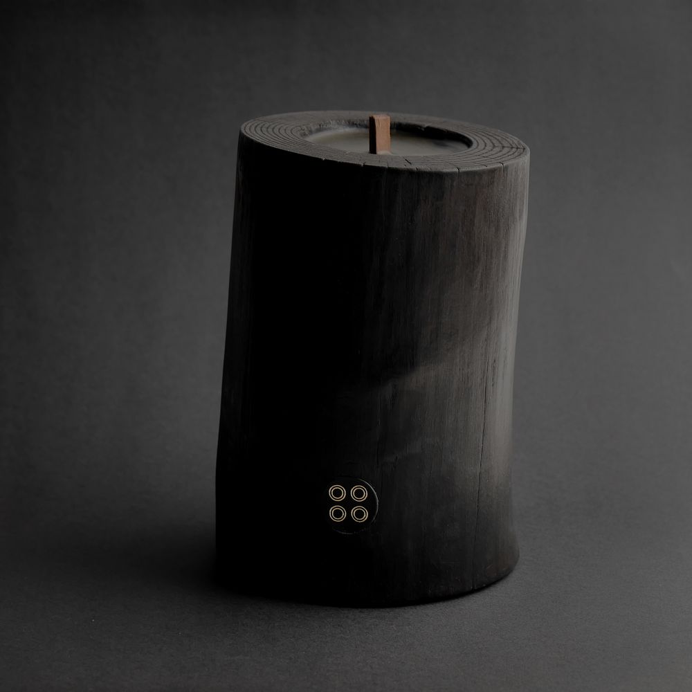 Design objects - VETIVER OCCULTATION | Indoor candle in burnt wood, beeswax and natural oils - WOOD MOOD