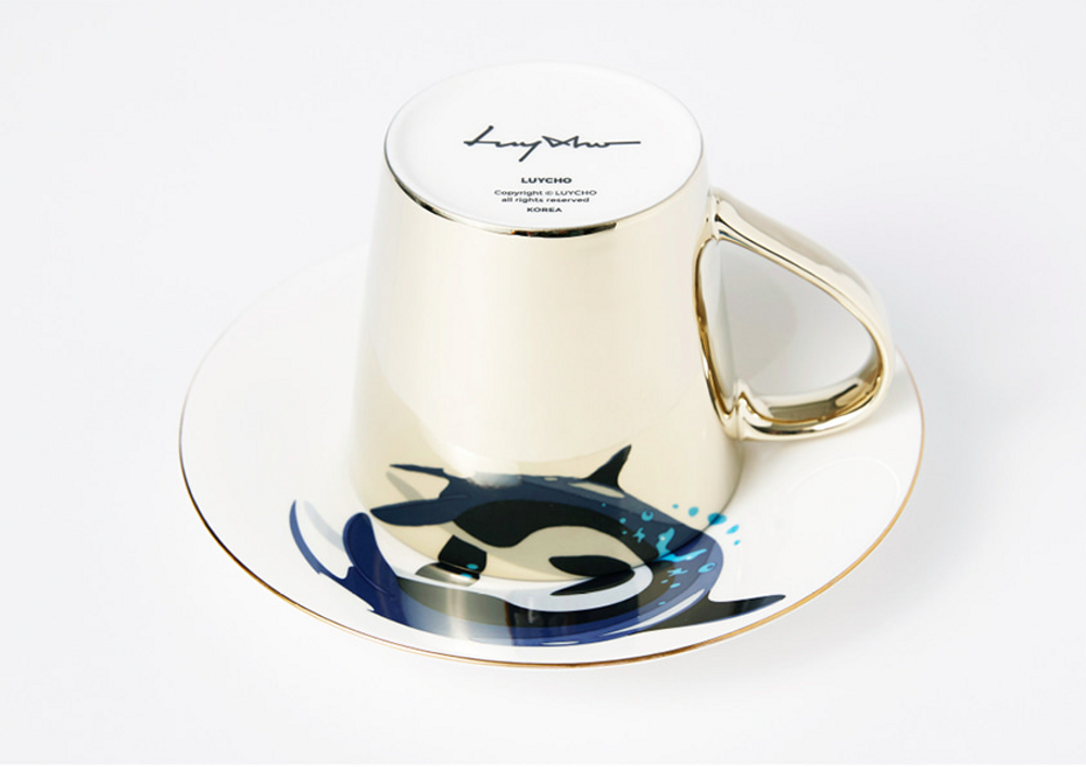 Mugs - [LUYCHO] TR-09 Tall Rounded_Killer Whale - DESIGN KOREA
