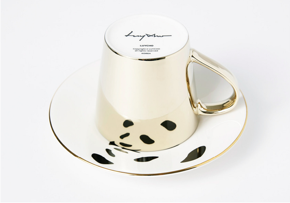 Mugs - [LUYCHO] SR-04 Short Rounded_Giant Panda - DESIGN KOREA