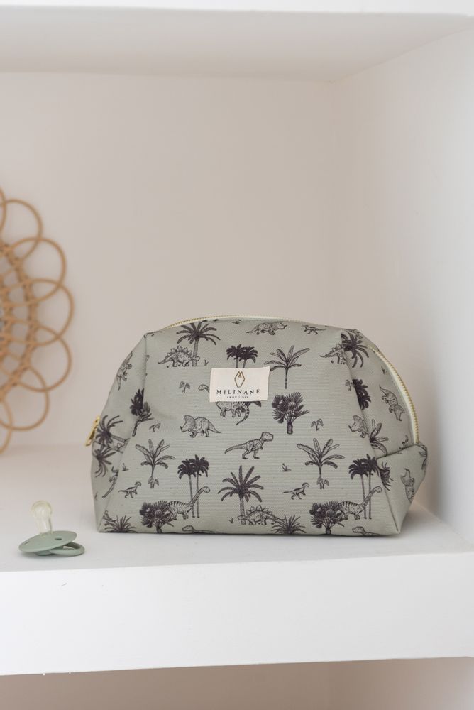 Decorative objects - Toiletry bag - Baby T-rex - Jade - MILINANE