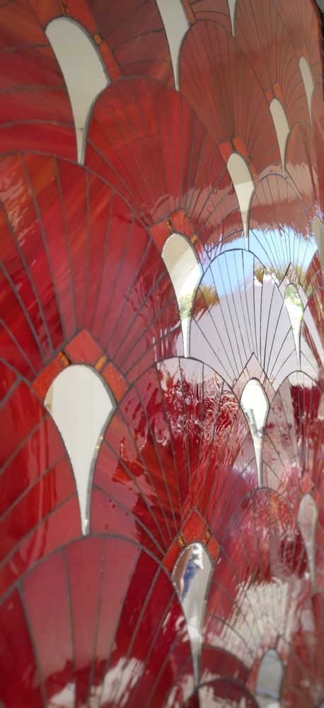 Décorations vitrail - Palmettes Art Déco 60 x 83 cm - MYRIAM HUBERT