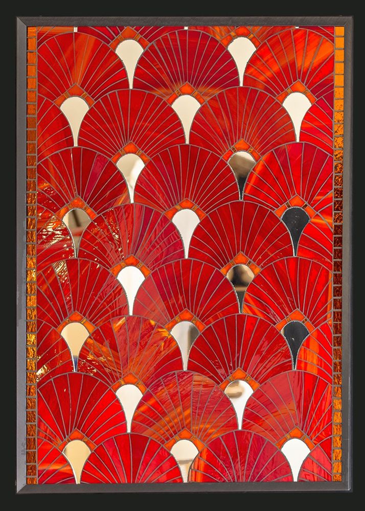 Décorations vitrail - Palmettes Art Déco 60 x 83 cm - MYRIAM HUBERT