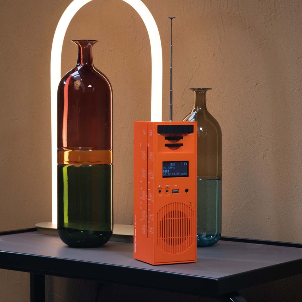 Speakers and radios - radio grattacielo RR327D+S orange - BRIONVEGA