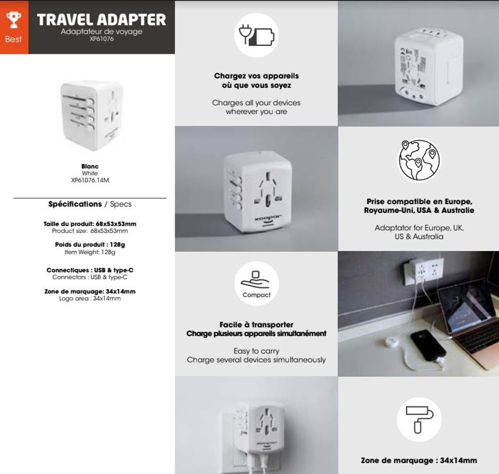 Autres fournitures bureau - Travel Adaptator Collection - XOOPAR