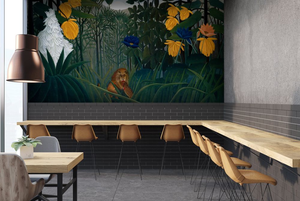 Autres décorations murales - Papier peint Intissé ou matière velours : Le repas du lion - SIMONE ET MARCEL
