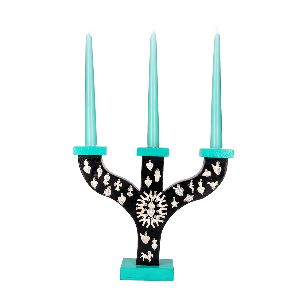 Design objects - "Primitivo" Chandelier with Milagros Charms - PINK PAMPAS