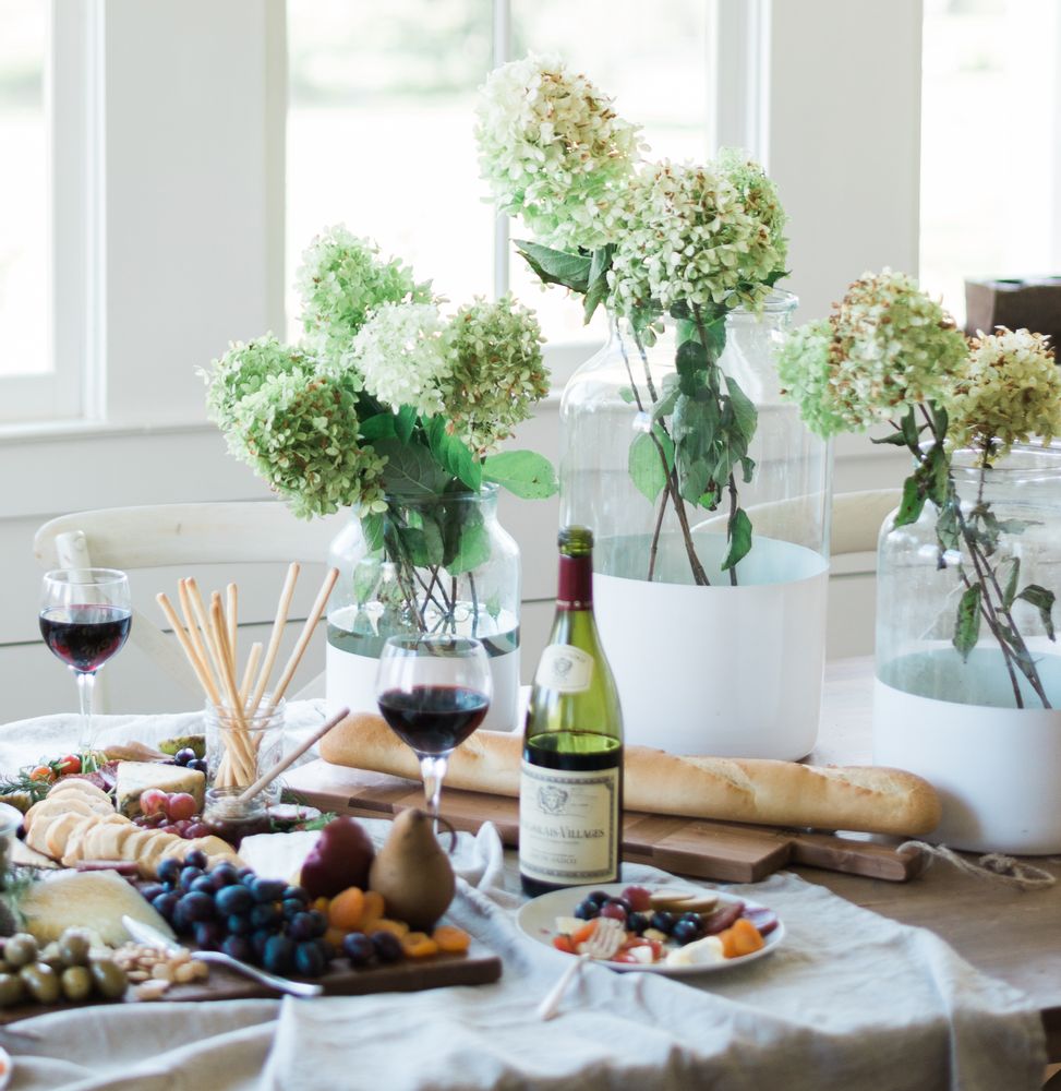Vases - White Colorblock Mason Jar, Medium - ETÚHOME