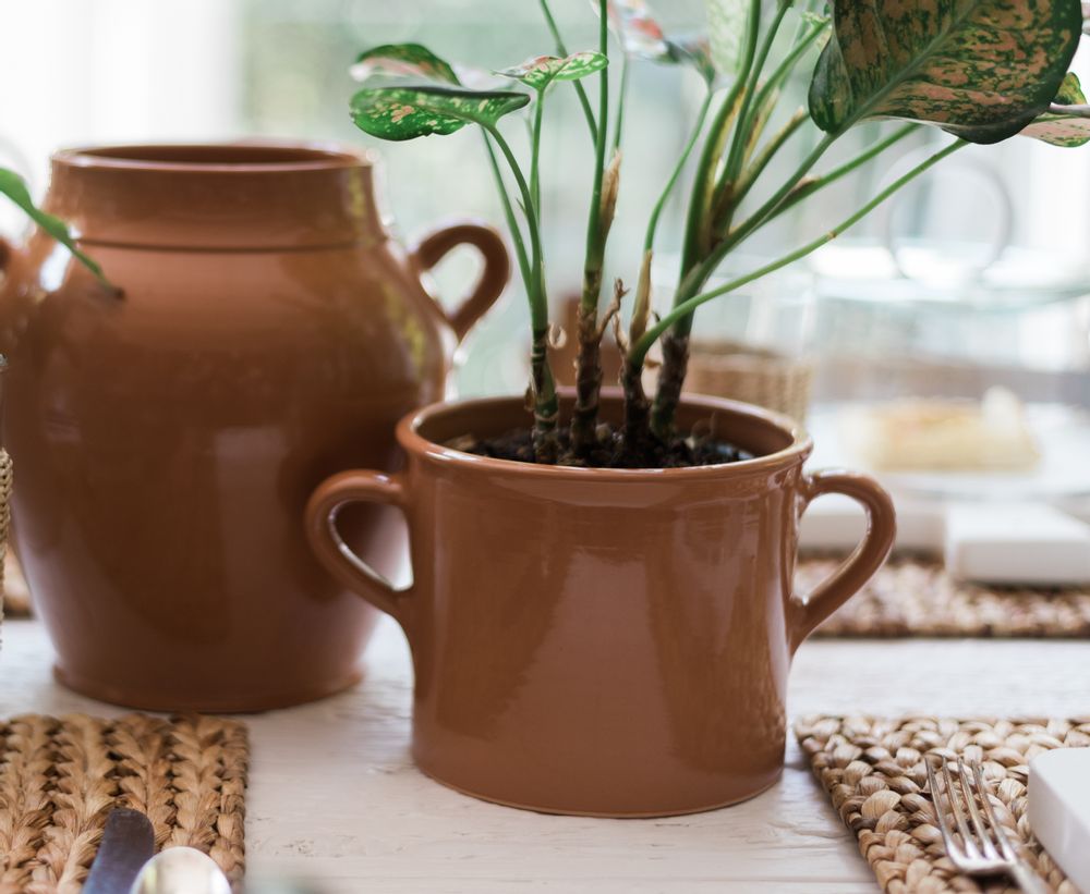 Poterie - Pot à olives italien en terre cuite, taille moyenne - ETÚHOME