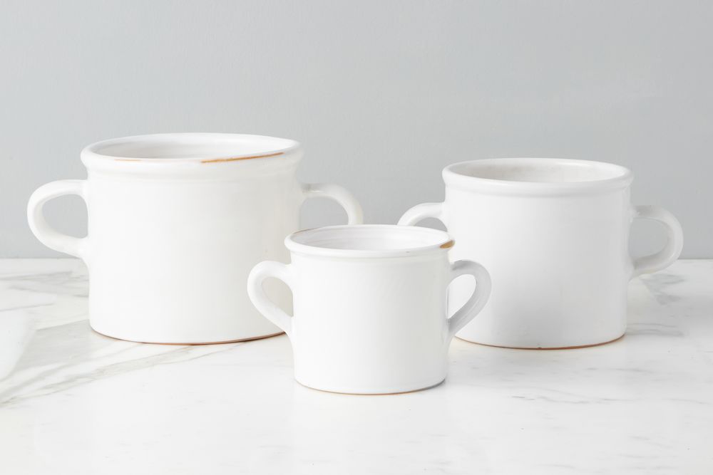 Poterie - Jardinière blanche italienne en pot d'olives, taille moyenne - ETÚHOME