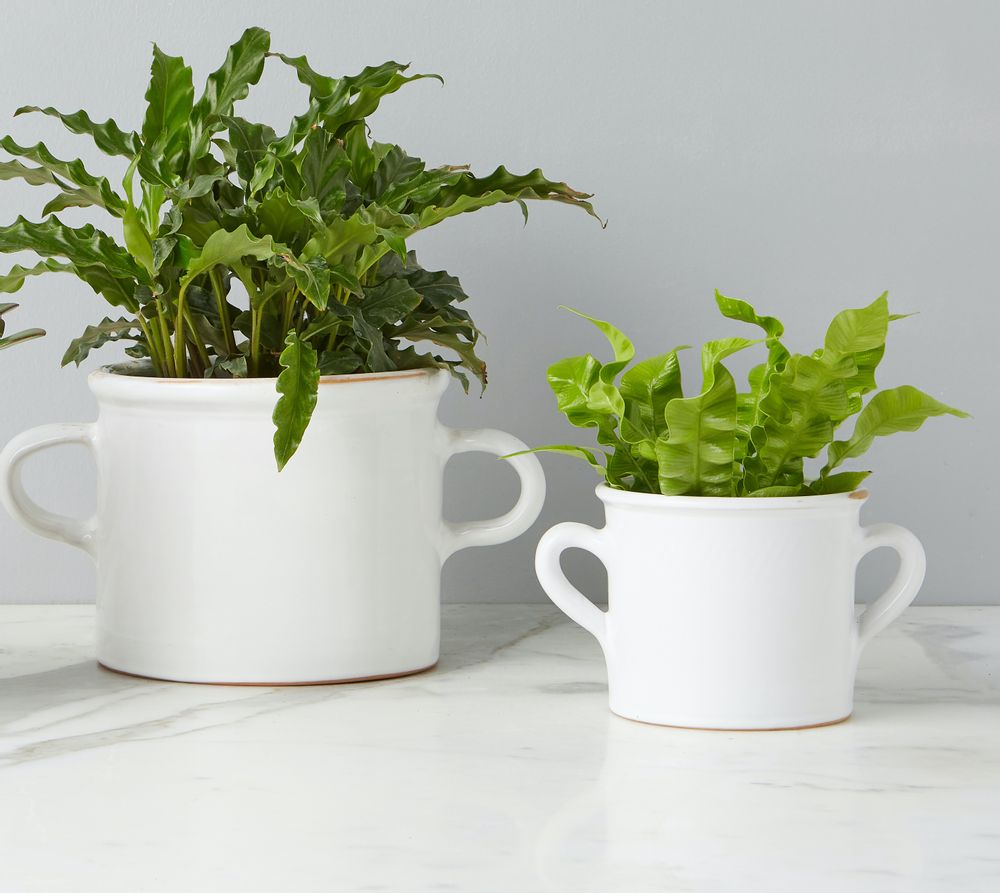 Poterie - Jardinière blanche italienne en pot d'olives, taille moyenne - ETÚHOME