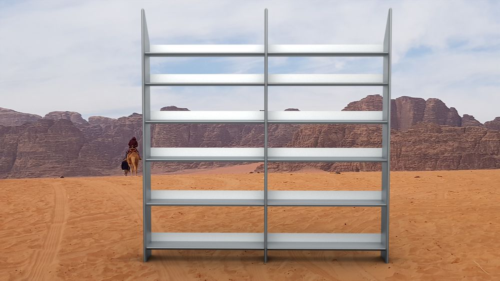 Bookshelves - Removable modular bookcase with “Aluminium” interlocking - LUNE DESIGN