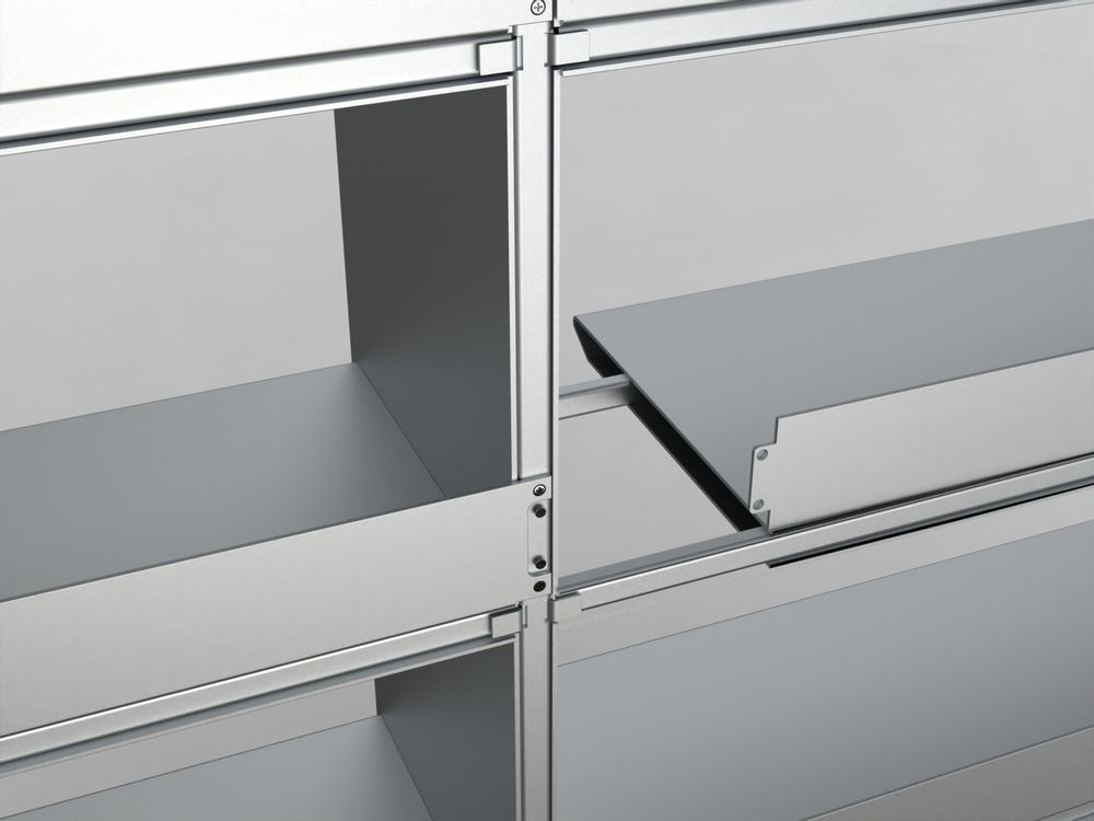 Bookshelves - Removable modular bookcase with “Aluminium” interlocking - LUNE DESIGN
