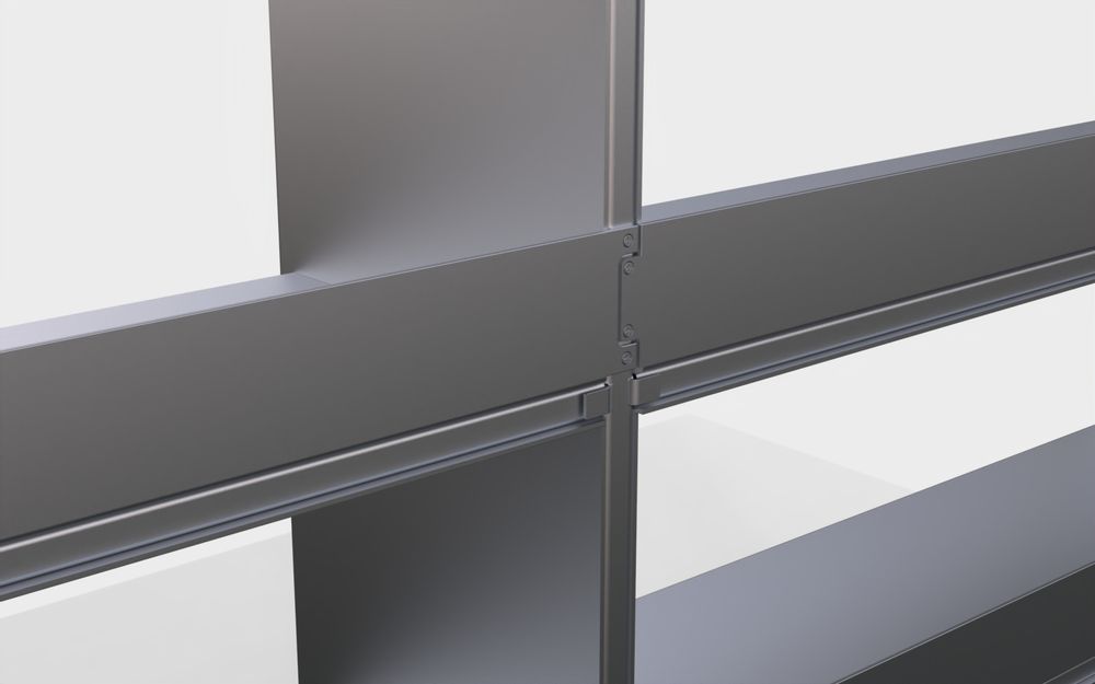 Bookshelves - Removable modular bookcase with “Aluminium” interlocking - LUNE DESIGN