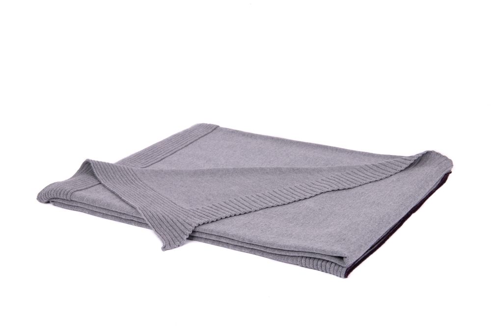 Throw blankets - Blanket Extrfine Merino Wool GREY HEATHER - LA MAISON DE LA MAILLE